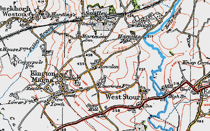 Old map of Bowden in 1919