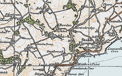 Old map of Bowden in 1919