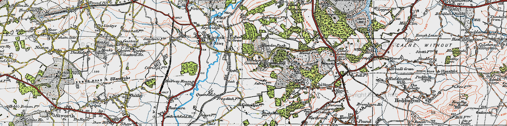 Old map of Bowden Hill Ho in 1919
