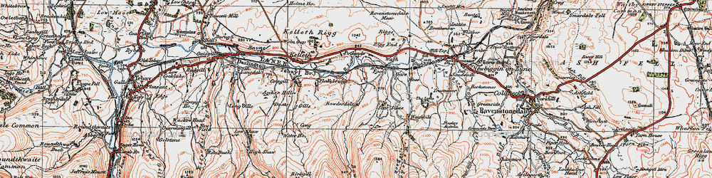 Old map of Langdale Knott in 1925
