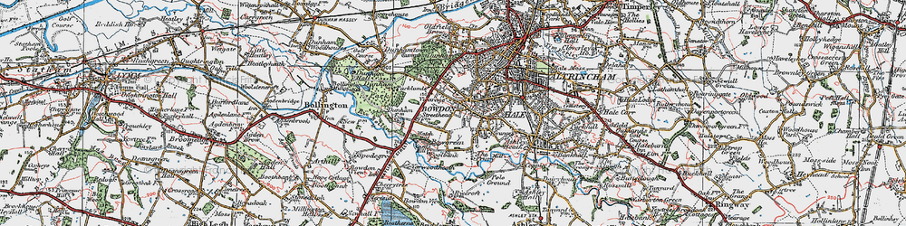Old map of Bowdon in 1923