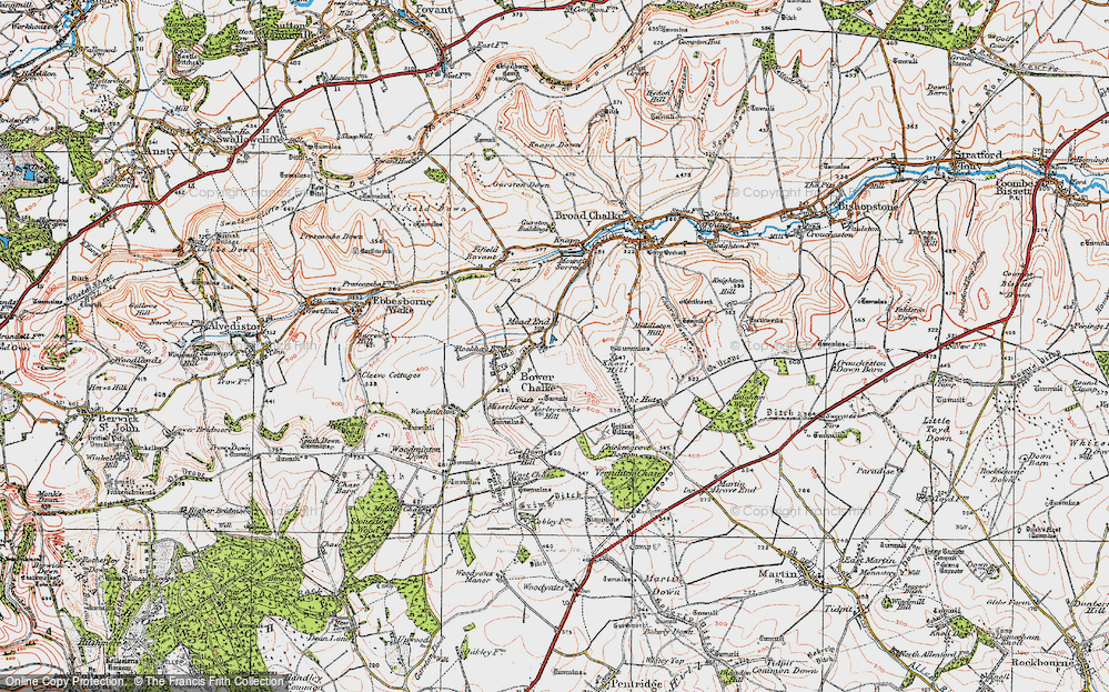 Old Map of Bowerchalke, 1919 in 1919
