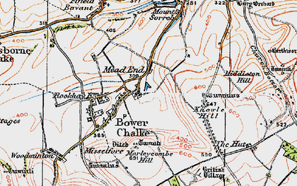 Old map of Bowerchalke in 1919