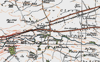 Old map of Bowes in 1925