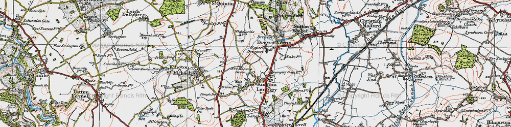 Old map of Bowldown in 1919