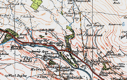 Old map of Bowlees in 1925