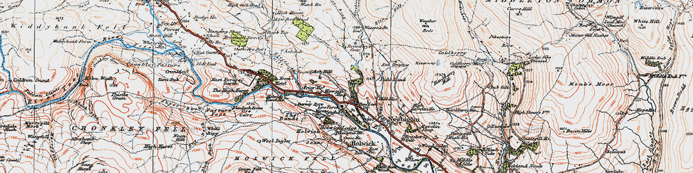 Old map of Bowlees in 1925