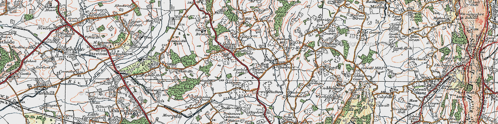 Old map of Bowley Lane in 1920