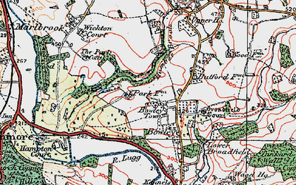Old map of Bowley Town in 1920