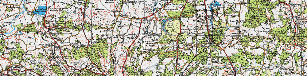 Old map of Thursley Lake in 1920