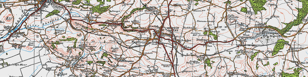 Old map of Bowlish in 1919