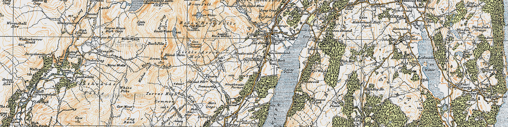 Old map of Below Beck Fells in 1925