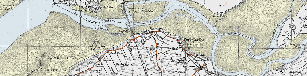 Old map of Bowness-on-Solway in 1925
