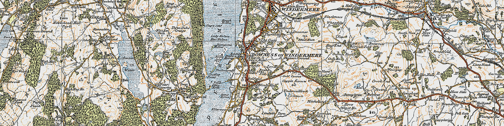 Old map of Bowness-On-Windermere in 1925