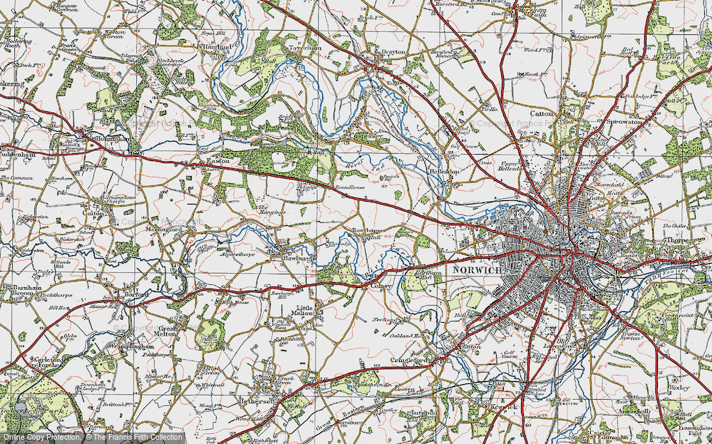 Old Map of Bowthorpe, 1922 in 1922