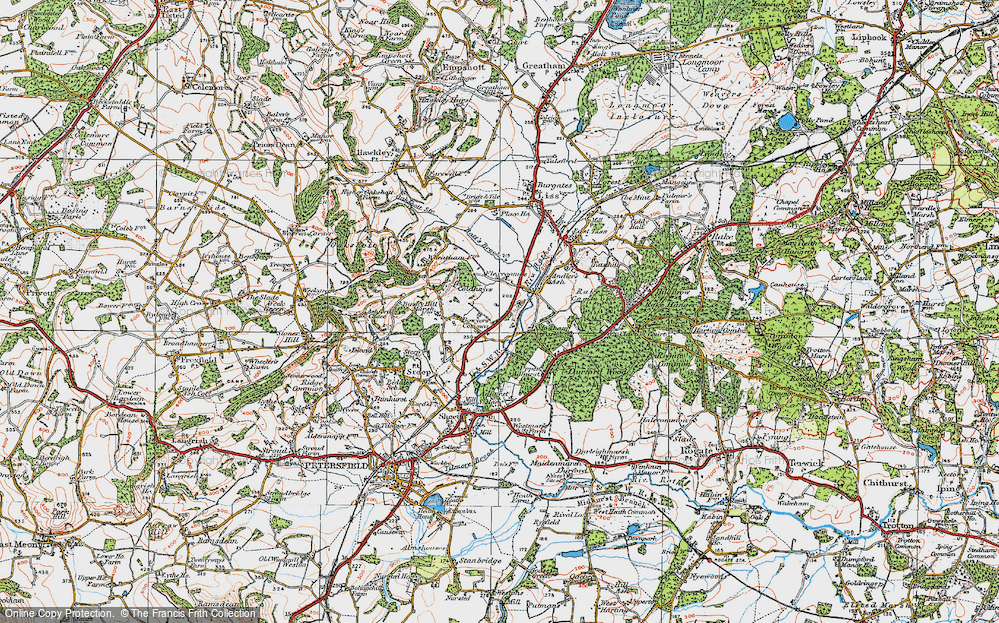 Old Map of Historic Map covering Flexcombe in 1919
