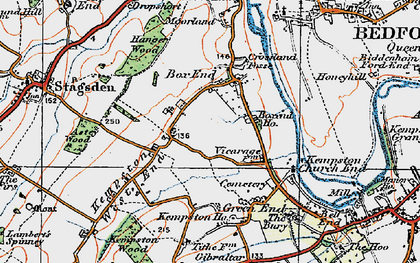 Old map of Box End in 1919