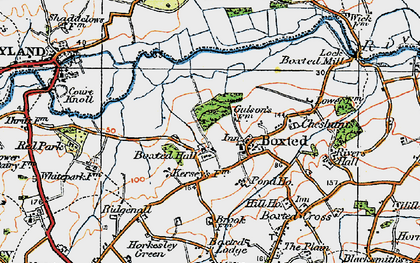 Old map of Boxted in 1921