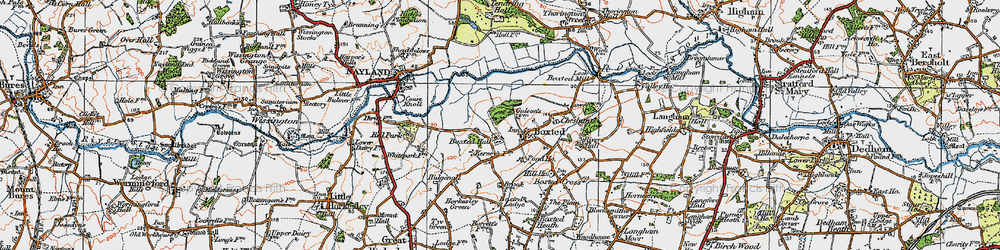 Old map of Boxted in 1921