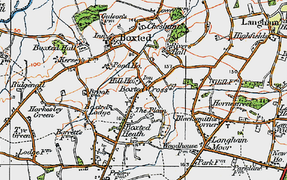 Old map of Boxted Cross in 1921