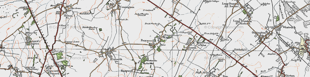 Old map of Boxworth in 1920