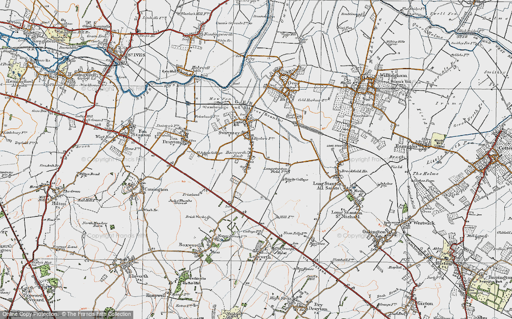 Old Map of Boxworth End, 1920 in 1920