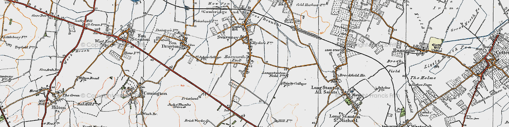 Old map of Boxworth End in 1920