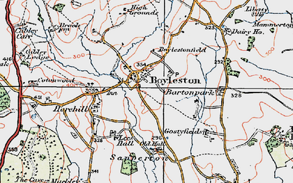 Old map of Boylestone in 1921