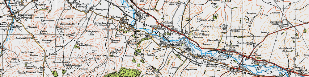 Old map of Boyton Down in 1919