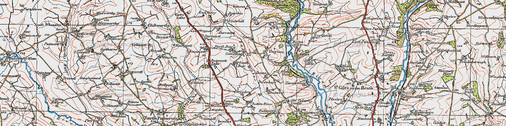 Old map of Boyton in 1919