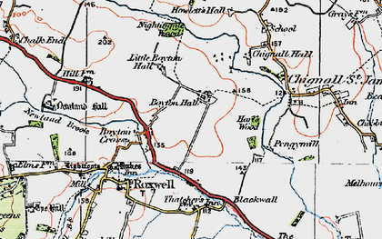 Old map of Boyton Hall in 1919