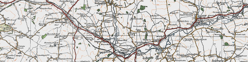 Old map of Boyton End in 1921