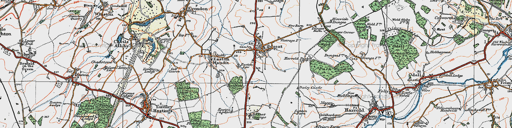 Old map of Bozeat in 1919