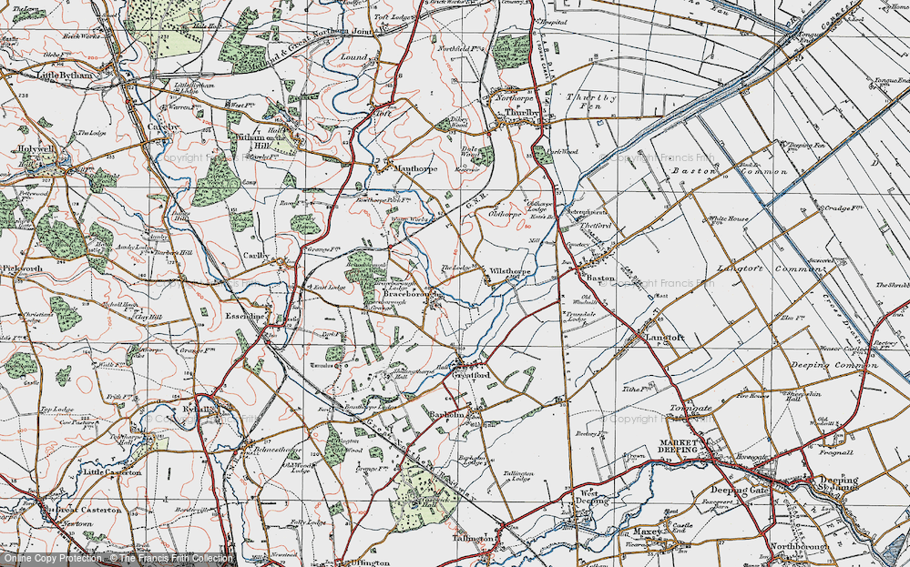 Old Map of Braceborough, 1922 in 1922
