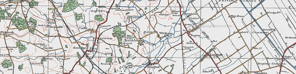 Old map of Braceborough in 1922