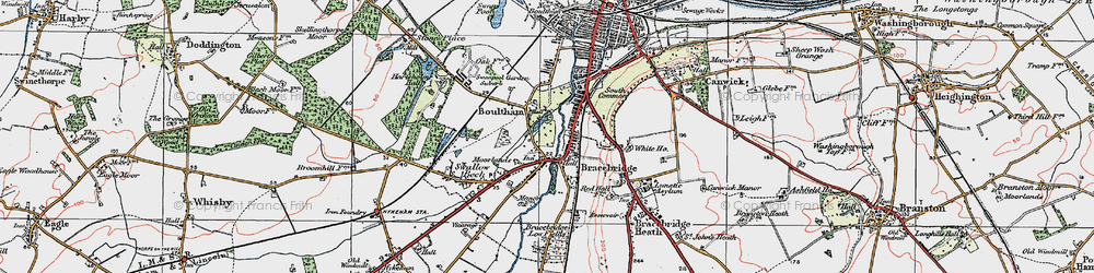 Old map of Whitehall in 1923