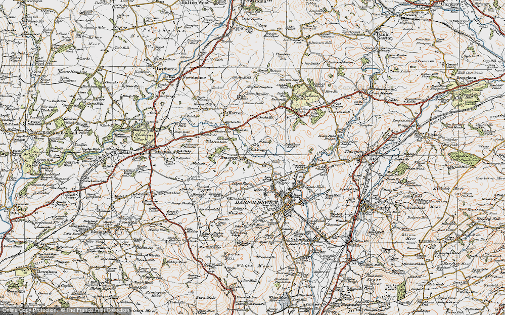 Old Map of Bracewell, 1924 in 1924