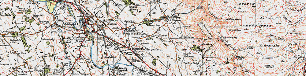 Old map of Brackenber Moor in 1925