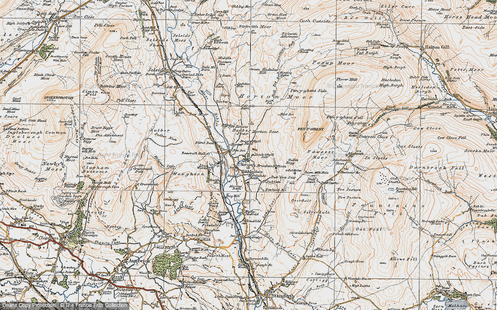 Old Map of Historic Map covering Brants Gill Head in 1924