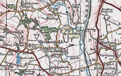 Old map of Brackenfield in 1923