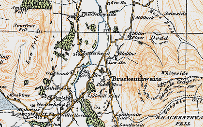 Old map of Brackenthwaite Fell in 1925