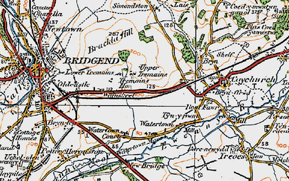 Old map of Brackla in 1922