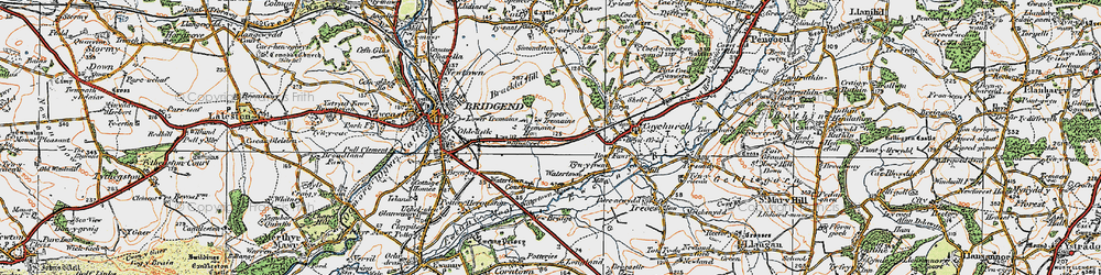 Old map of Brackla in 1922