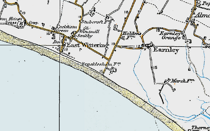 Old map of Bracklesham in 1919