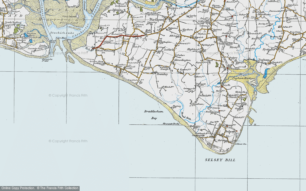 Old Map of Bracklesham Bay, 1919 in 1919