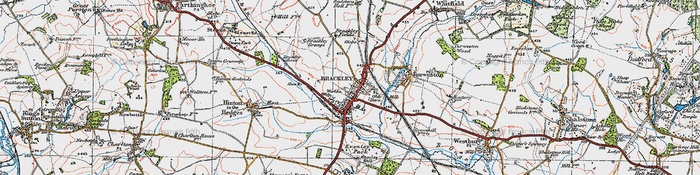 Old map of Brackley in 1919