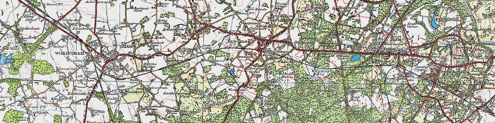 Old map of Bracknell in 1919