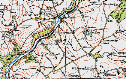 Old map of Bradaford in 1919