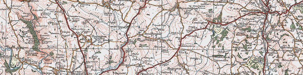 Old map of Bradbourne in 1921