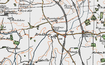 Old map of Bradbury in 1925